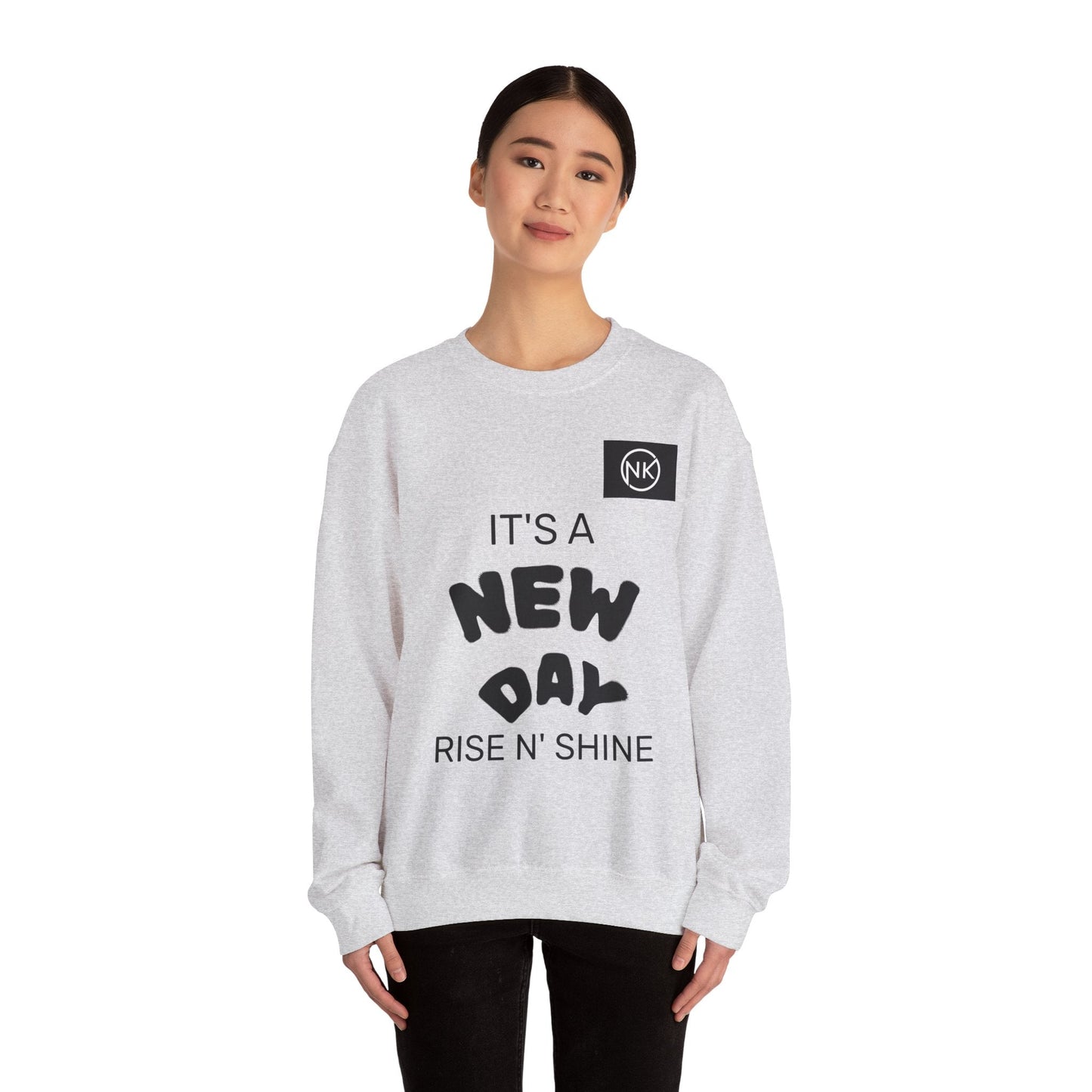 NK Logo Grid Sweatshirt — Monogram Graphic Crewneck Printify