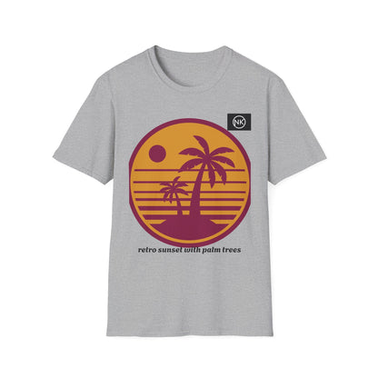 Sunset Palm T-Shirt — Retro Tropical Beach Graphic Tee Printify