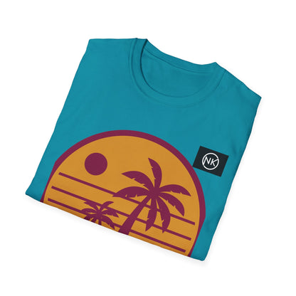 Sunset Palm T-Shirt — Retro Tropical Beach Graphic Tee Printify