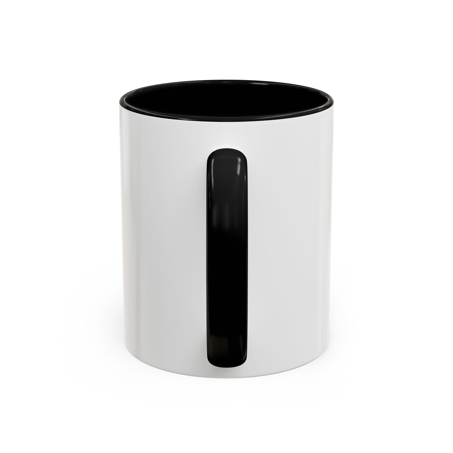 NK Monogram Accent Coffee Mug — Black Logo Ceramic Cup (11/15 oz) Printify