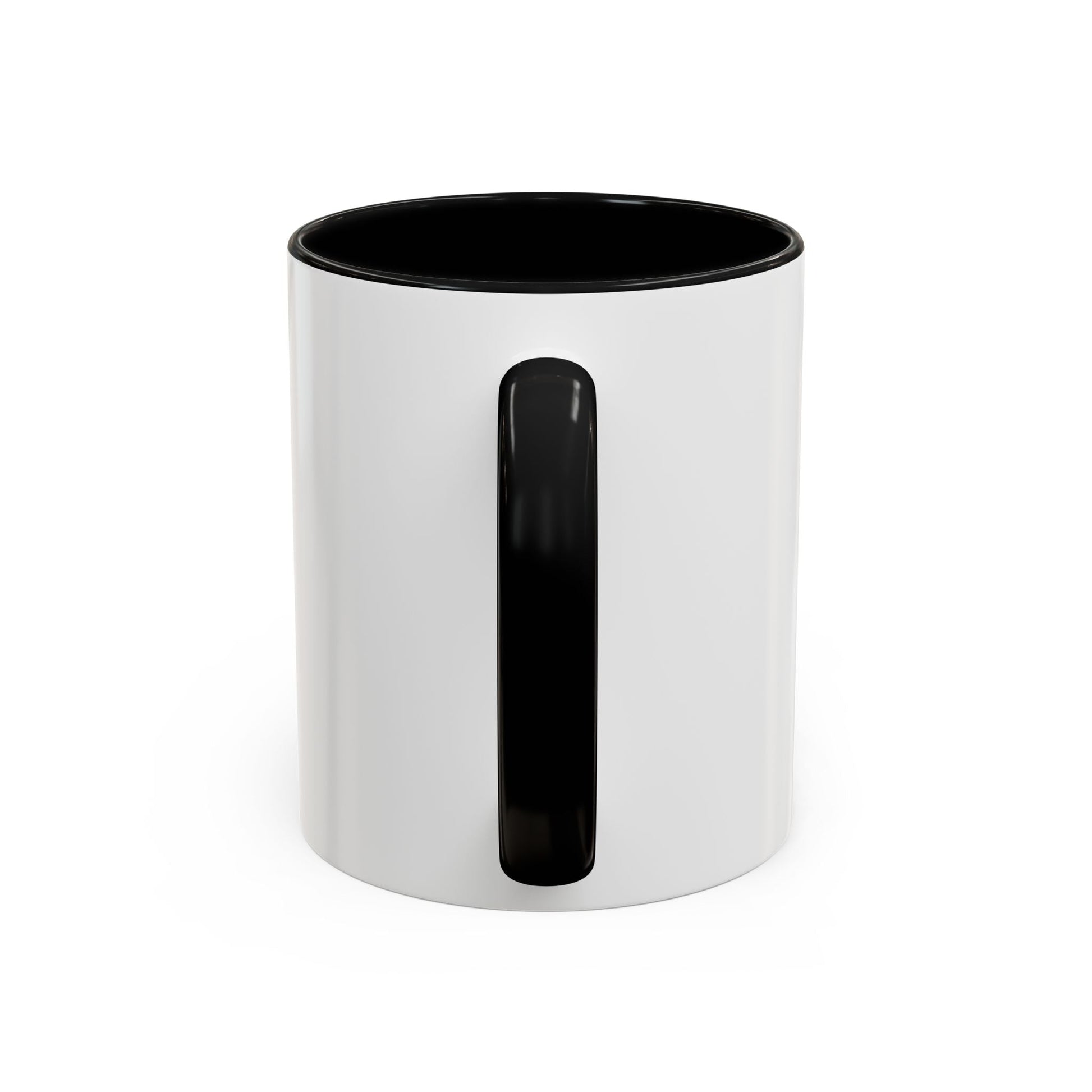 NK Monogram Accent Coffee Mug — Black Logo Ceramic Cup (11/15 oz) Printify