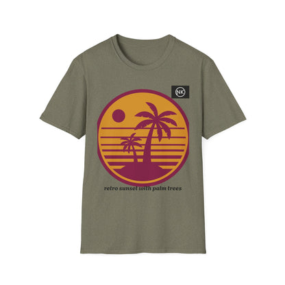 Sunset Palm T-Shirt — Retro Tropical Beach Graphic Tee Printify