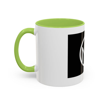 NK Monogram Accent Coffee Mug — Black Logo Ceramic Cup (11/15 oz) Printify