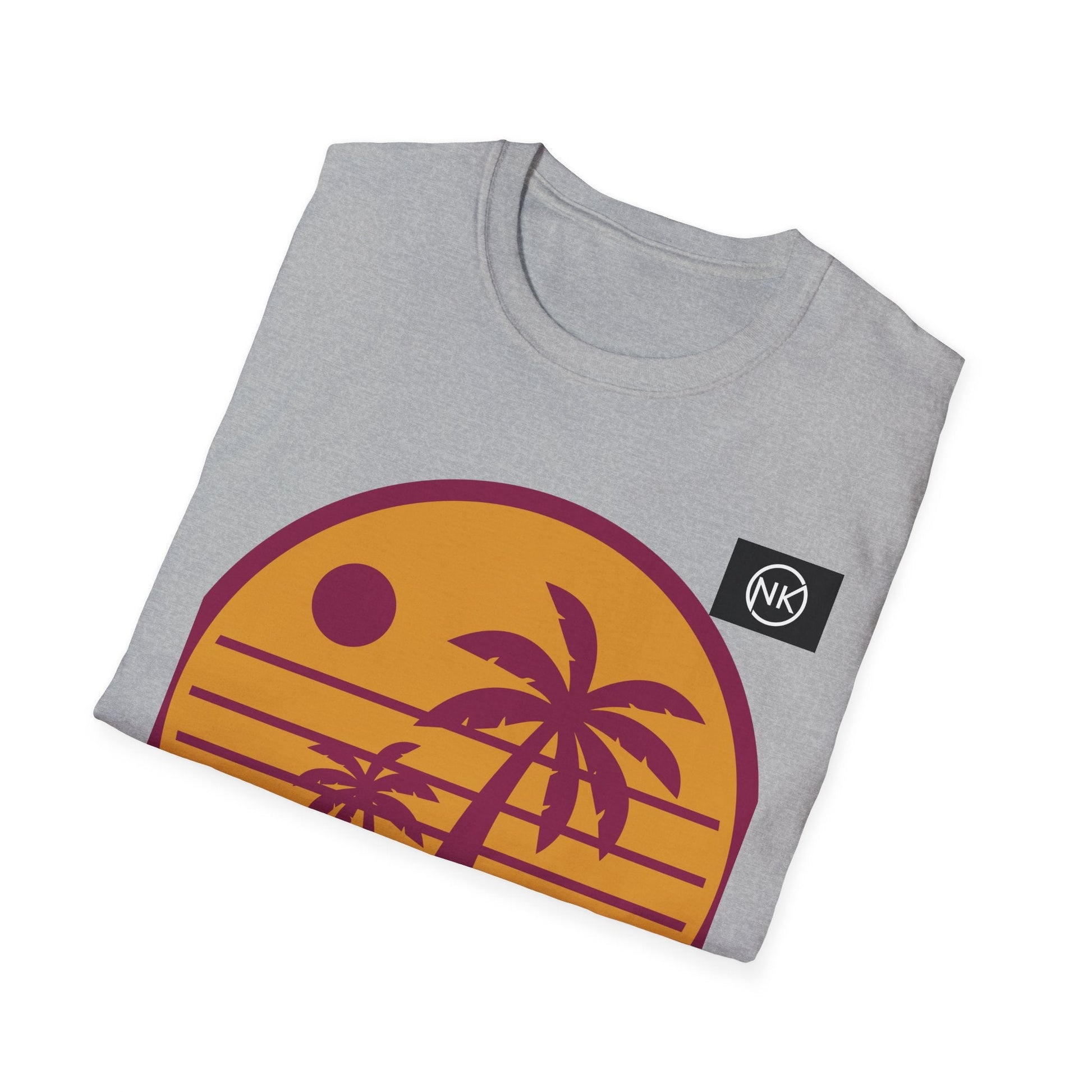 Sunset Palm T-Shirt — Retro Tropical Beach Graphic Tee Printify