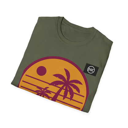 Sunset Palm T-Shirt — Retro Tropical Beach Graphic Tee Printify