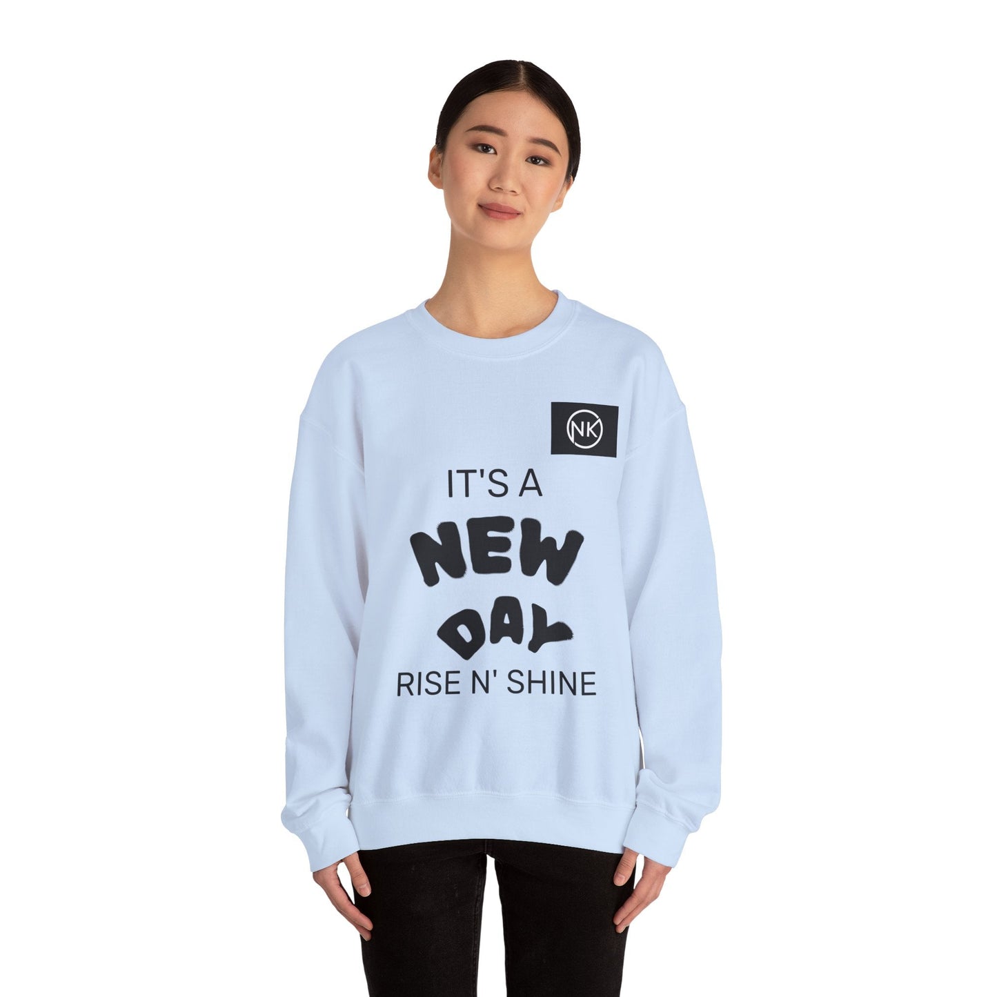 NK Logo Grid Sweatshirt — Monogram Graphic Crewneck Printify