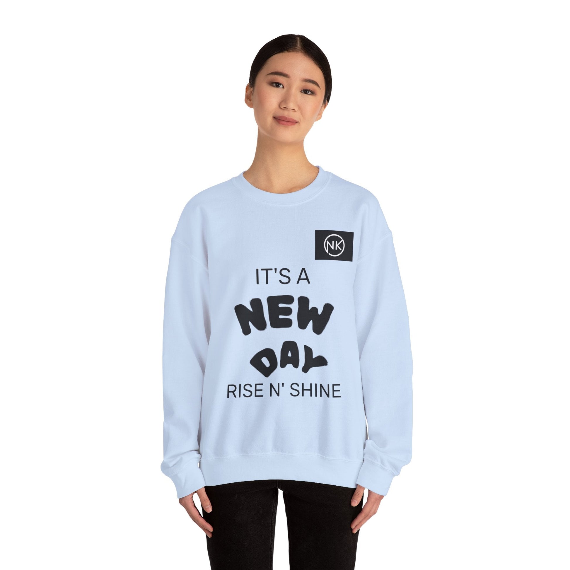 NK Logo Grid Sweatshirt — Monogram Graphic Crewneck Printify