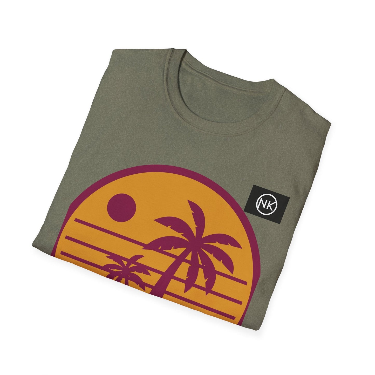 Sunset Palm T-Shirt — Retro Tropical Beach Graphic Tee Printify