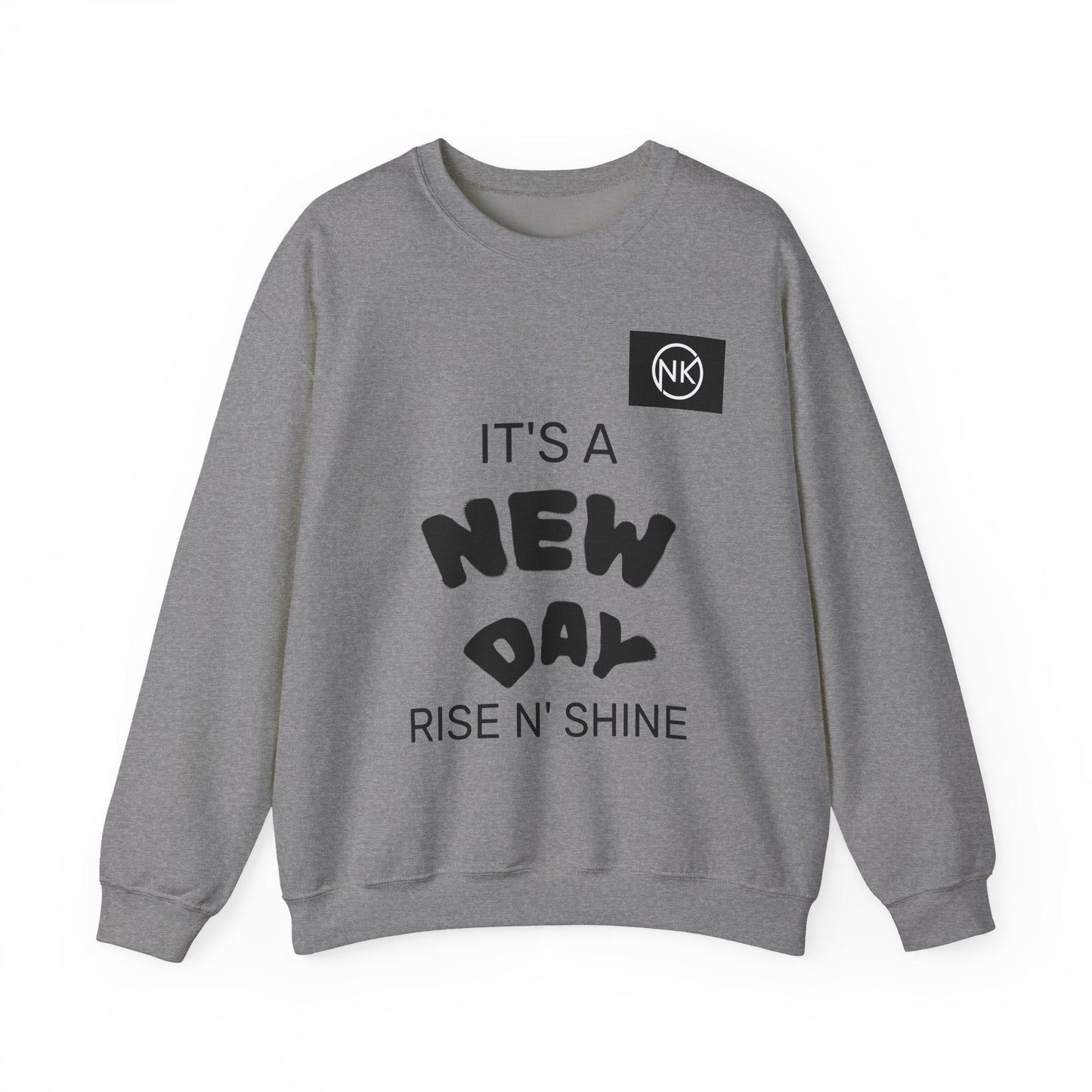 NK Logo Grid Sweatshirt — Monogram Graphic Crewneck Printify