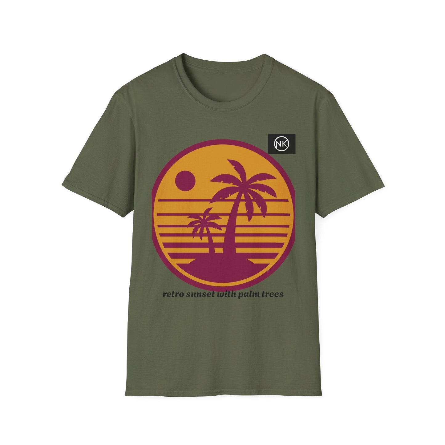Sunset Palm T-Shirt — Retro Tropical Beach Graphic Tee Printify