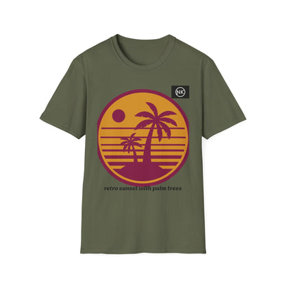 Sunset Palm T-Shirt — Retro Tropical Beach Graphic Tee Printify