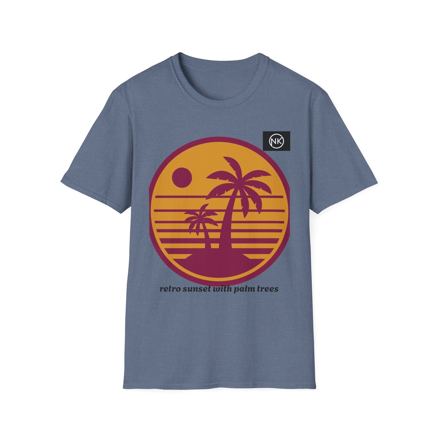 Sunset Palm T-Shirt — Retro Tropical Beach Graphic Tee Printify