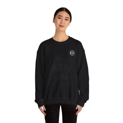NK Logo Grid Sweatshirt — Monogram Graphic Crewneck Printify