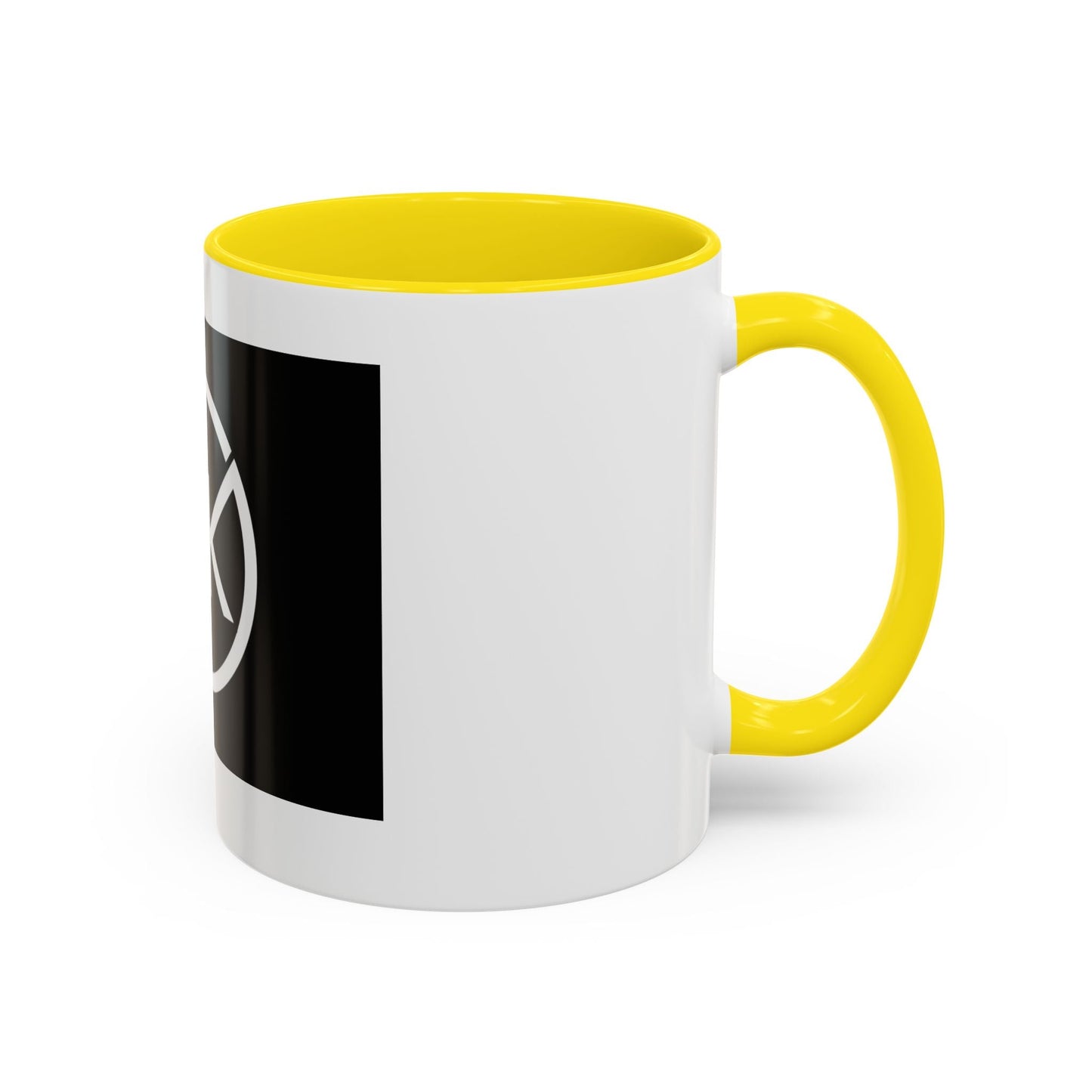 NK Monogram Accent Coffee Mug — Black Logo Ceramic Cup (11/15 oz) Printify