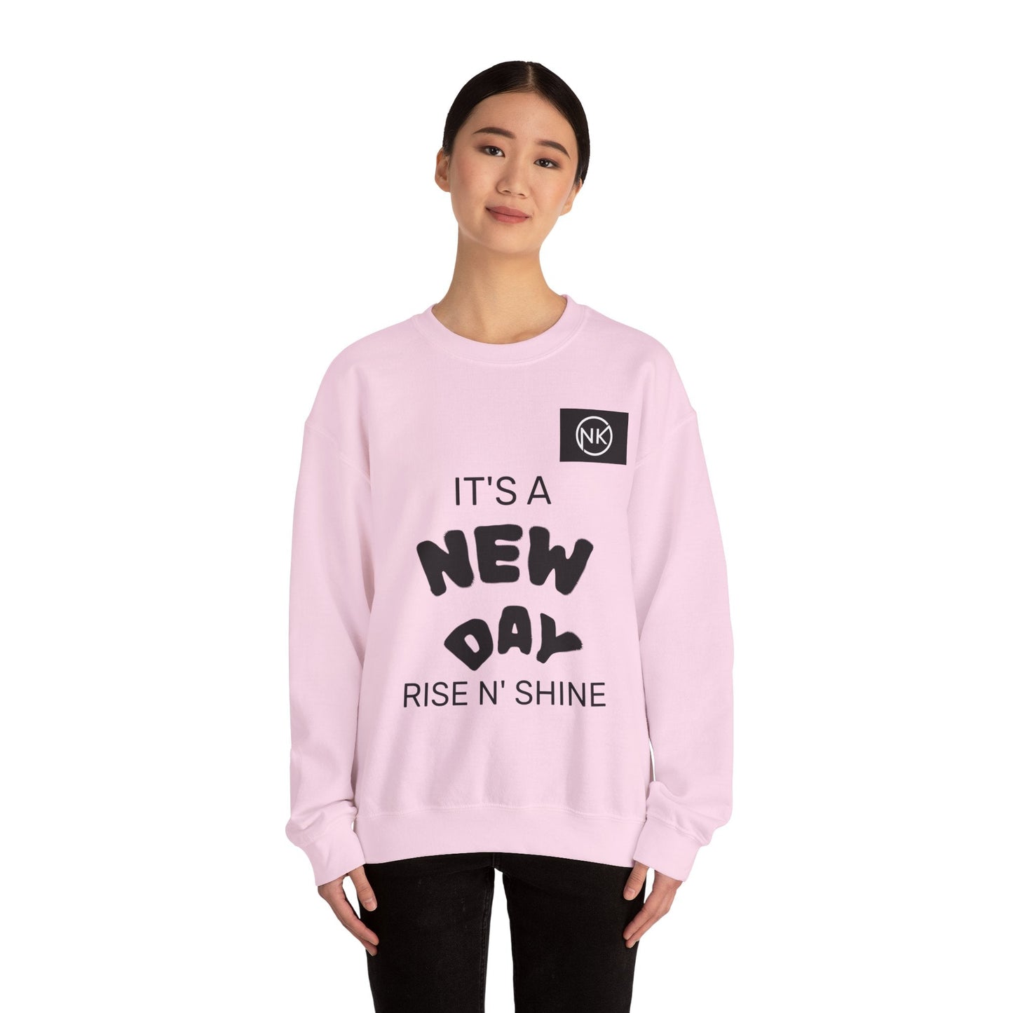 NK Logo Grid Sweatshirt — Monogram Graphic Crewneck Printify