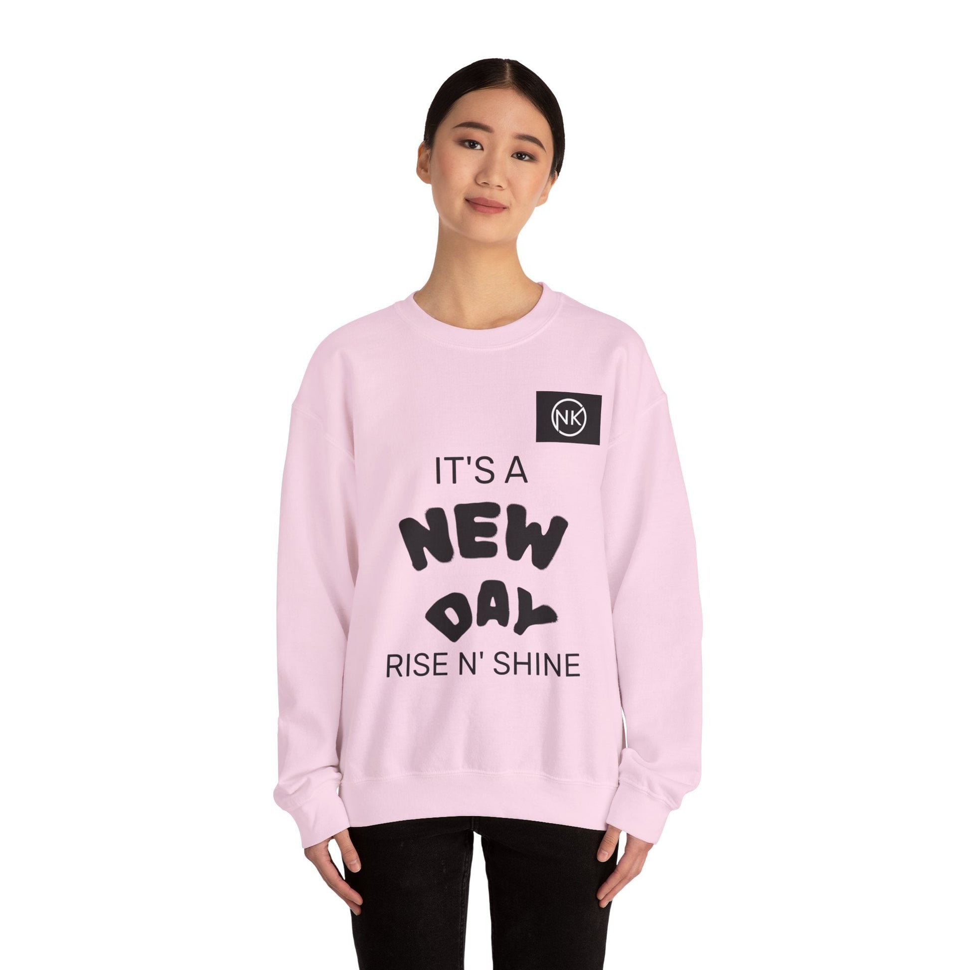 NK Logo Grid Sweatshirt — Monogram Graphic Crewneck Printify