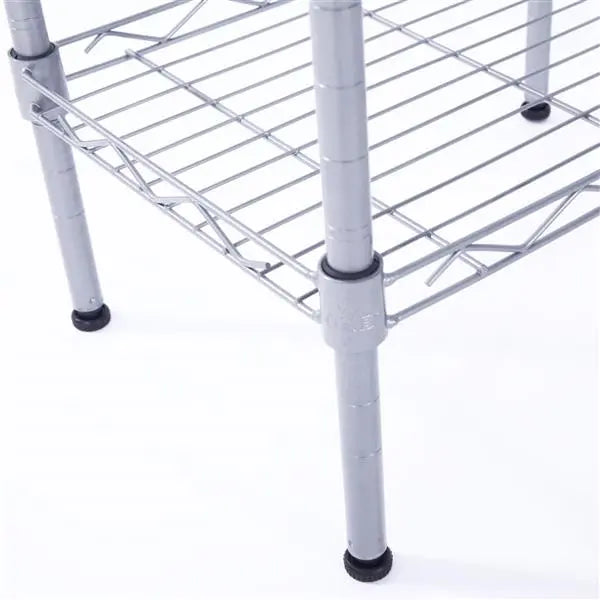 4-Tier Metal Storage Rack – Adjustable Carbon Steel Shelving Unit for Garage, Kitchen & Home, Silver Gray null