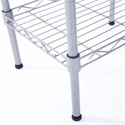 4-Tier Metal Storage Rack – Adjustable Carbon Steel Shelving Unit for Garage, Kitchen & Home, Silver Gray null