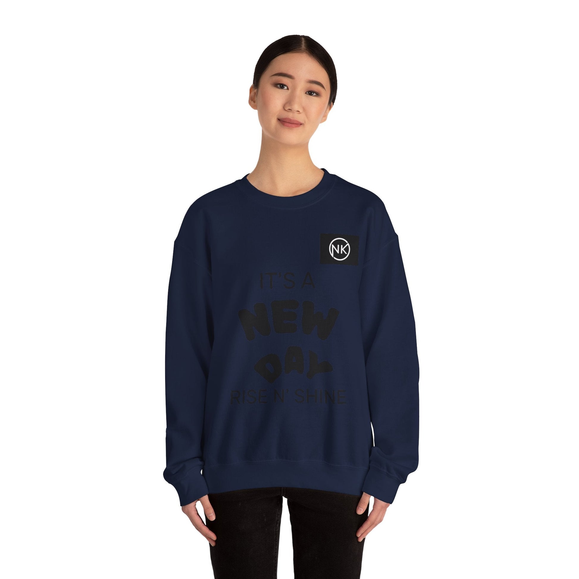 NK Logo Grid Sweatshirt — Monogram Graphic Crewneck Printify