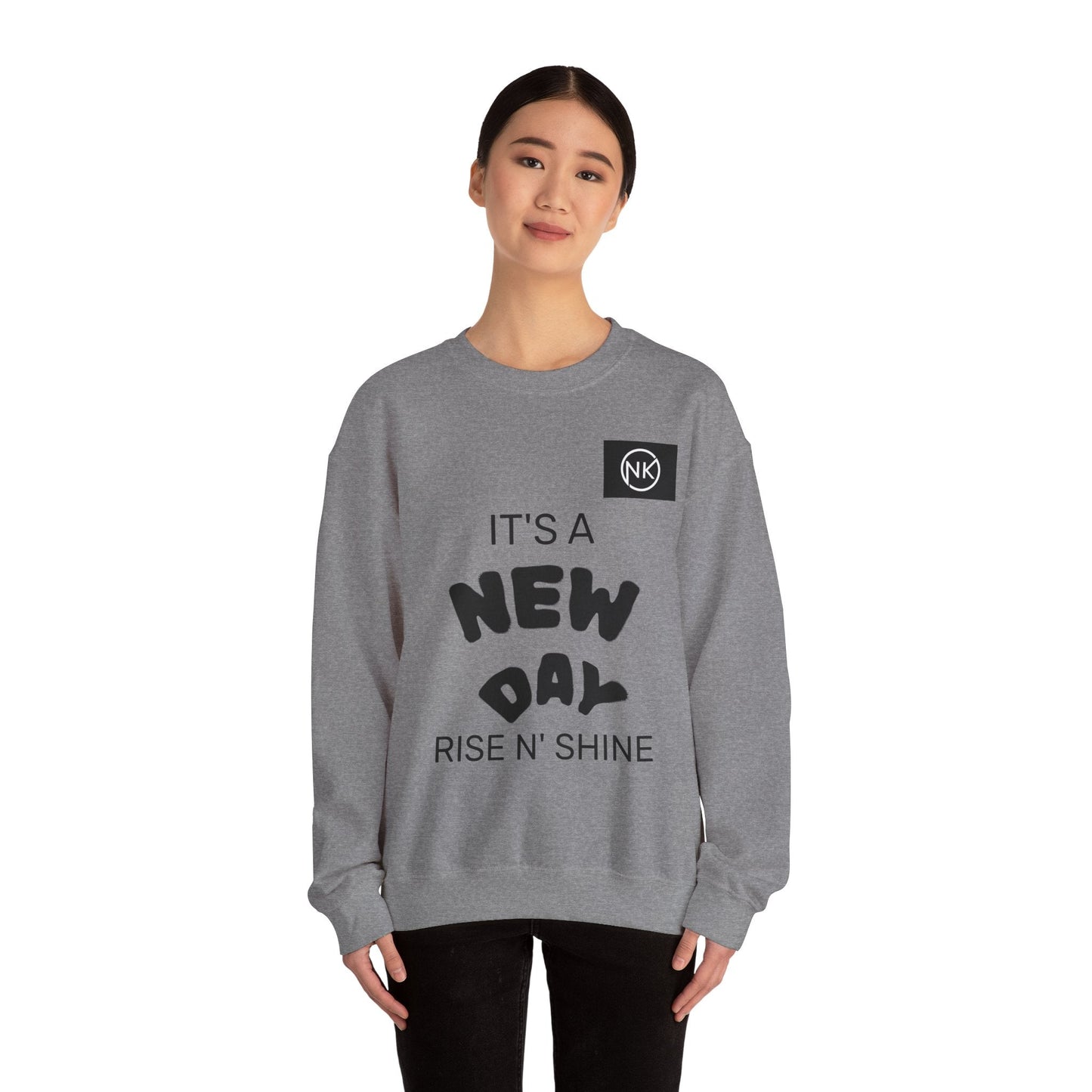 NK Logo Grid Sweatshirt — Monogram Graphic Crewneck Printify