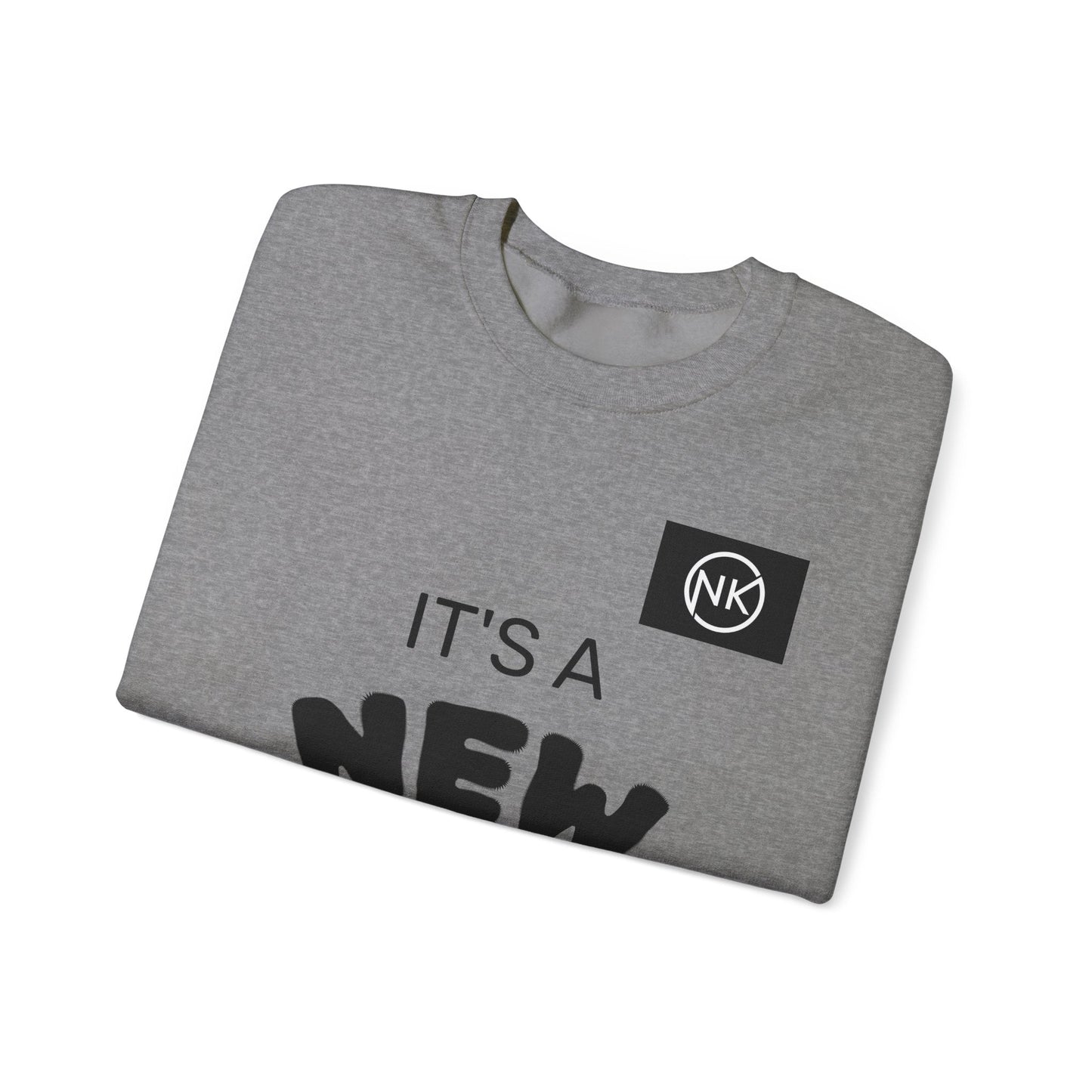 NK Logo Grid Sweatshirt — Monogram Graphic Crewneck Printify
