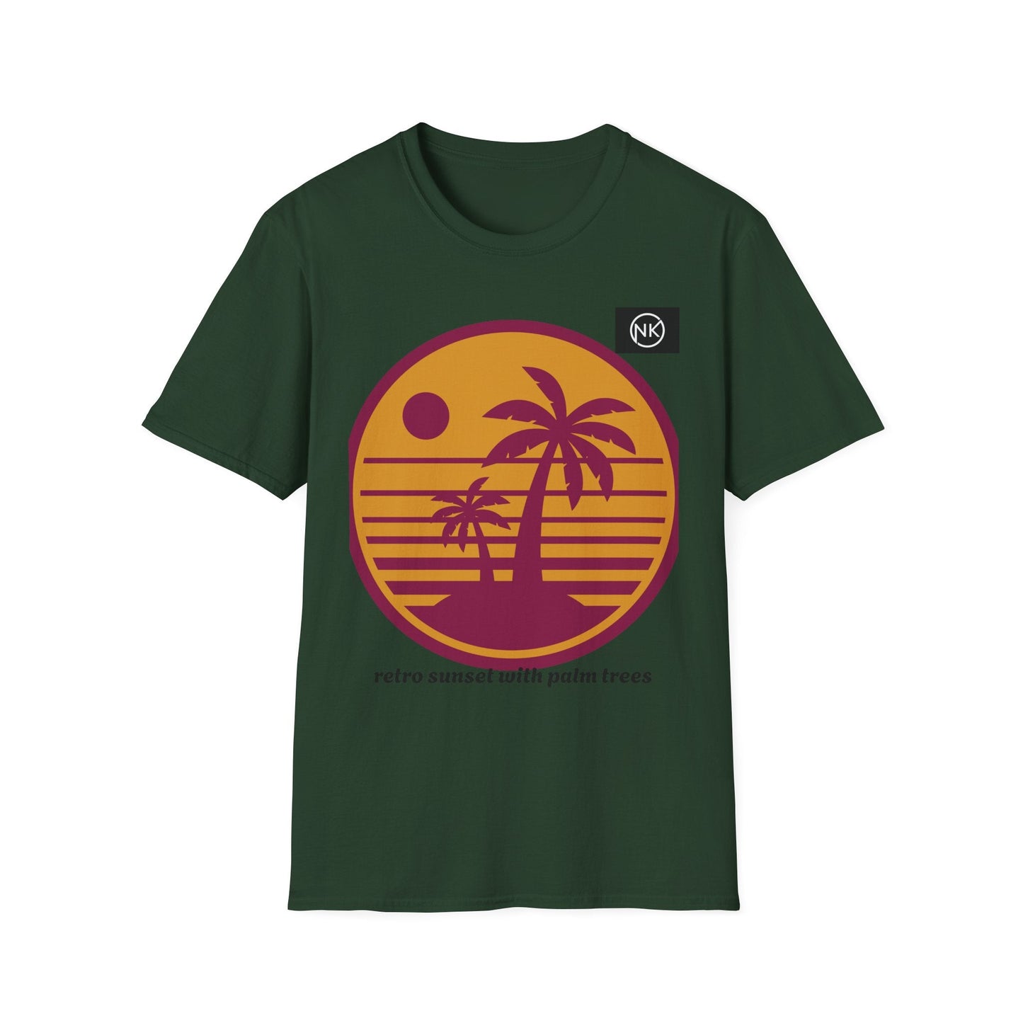 Sunset Palm T-Shirt — Retro Tropical Beach Graphic Tee Printify