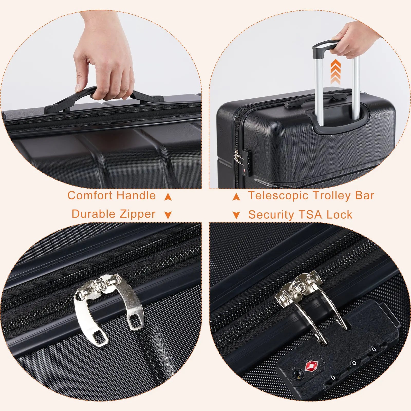 Hardshell Carry-On & Checked Luggage Set – 20, 24 & 28 Inch Spinner Suitcase with TSA Lock null