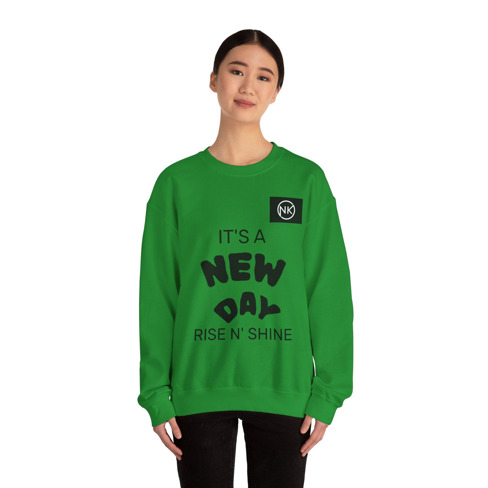 NK Logo Grid Sweatshirt — Monogram Graphic Crewneck Printify