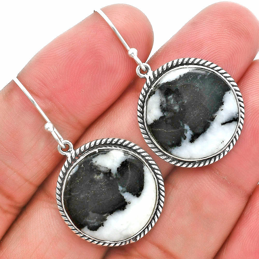 Natural Black Zebra Jasper Earrings E-1055 56-EE10416 DESIRE GEM