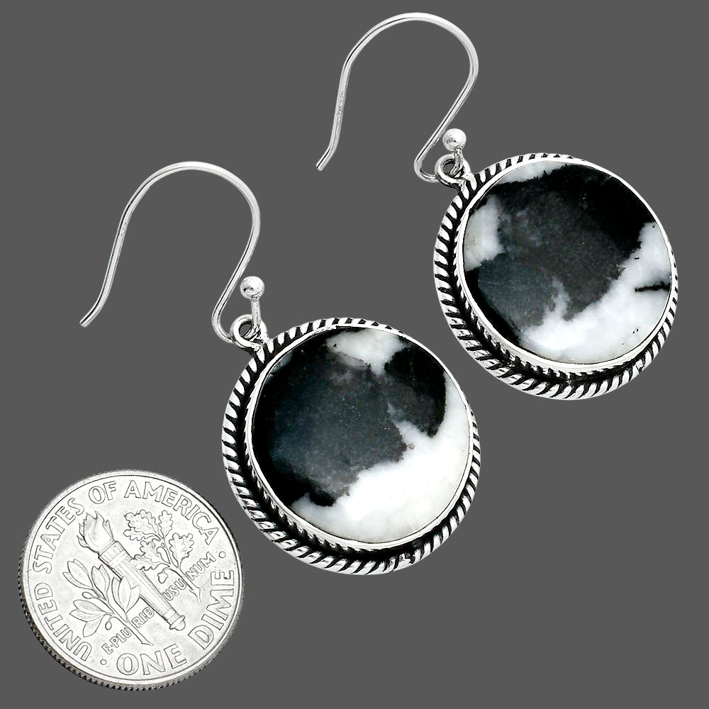 Natural Black Zebra Jasper Earrings E-1055 56-EE10416 DESIRE GEM