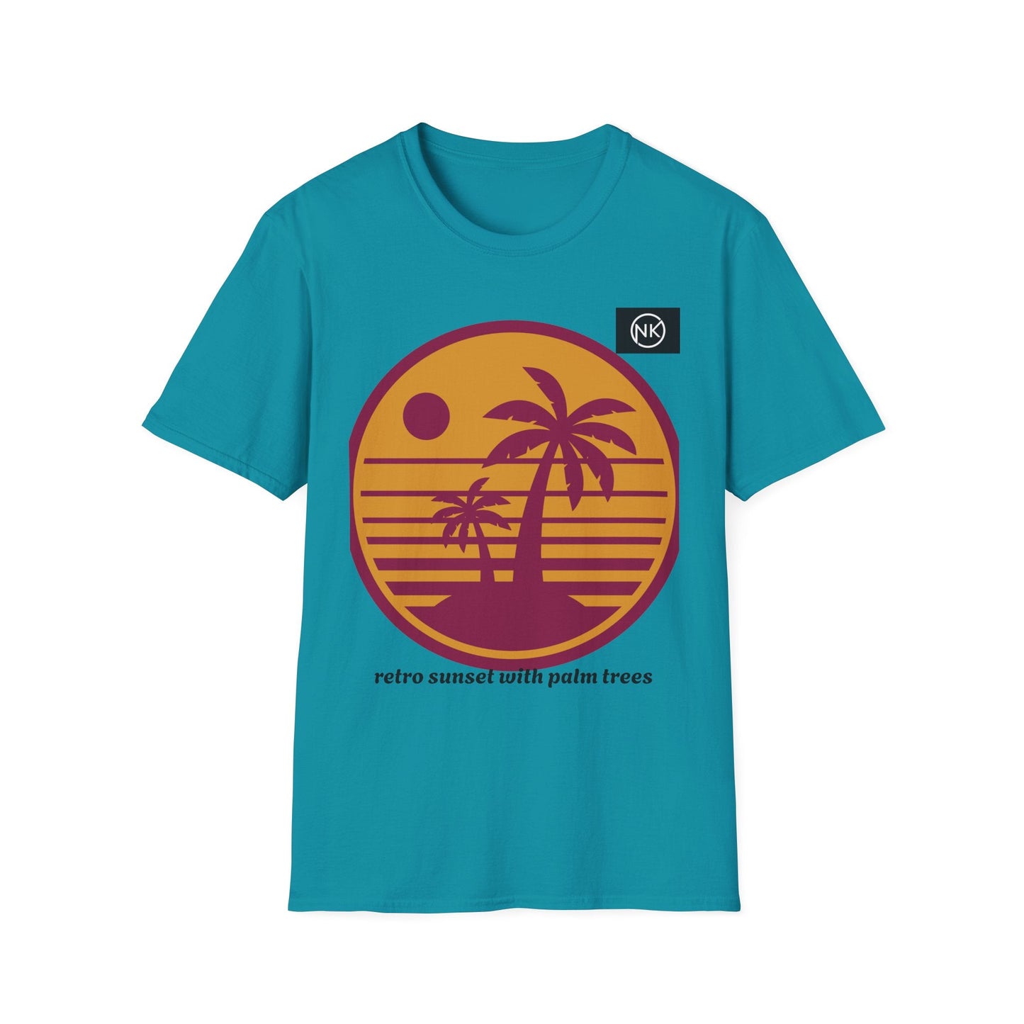 Sunset Palm T-Shirt — Retro Tropical Beach Graphic Tee Printify