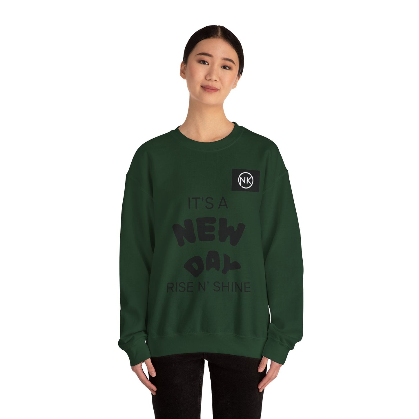 NK Logo Grid Sweatshirt — Monogram Graphic Crewneck Printify