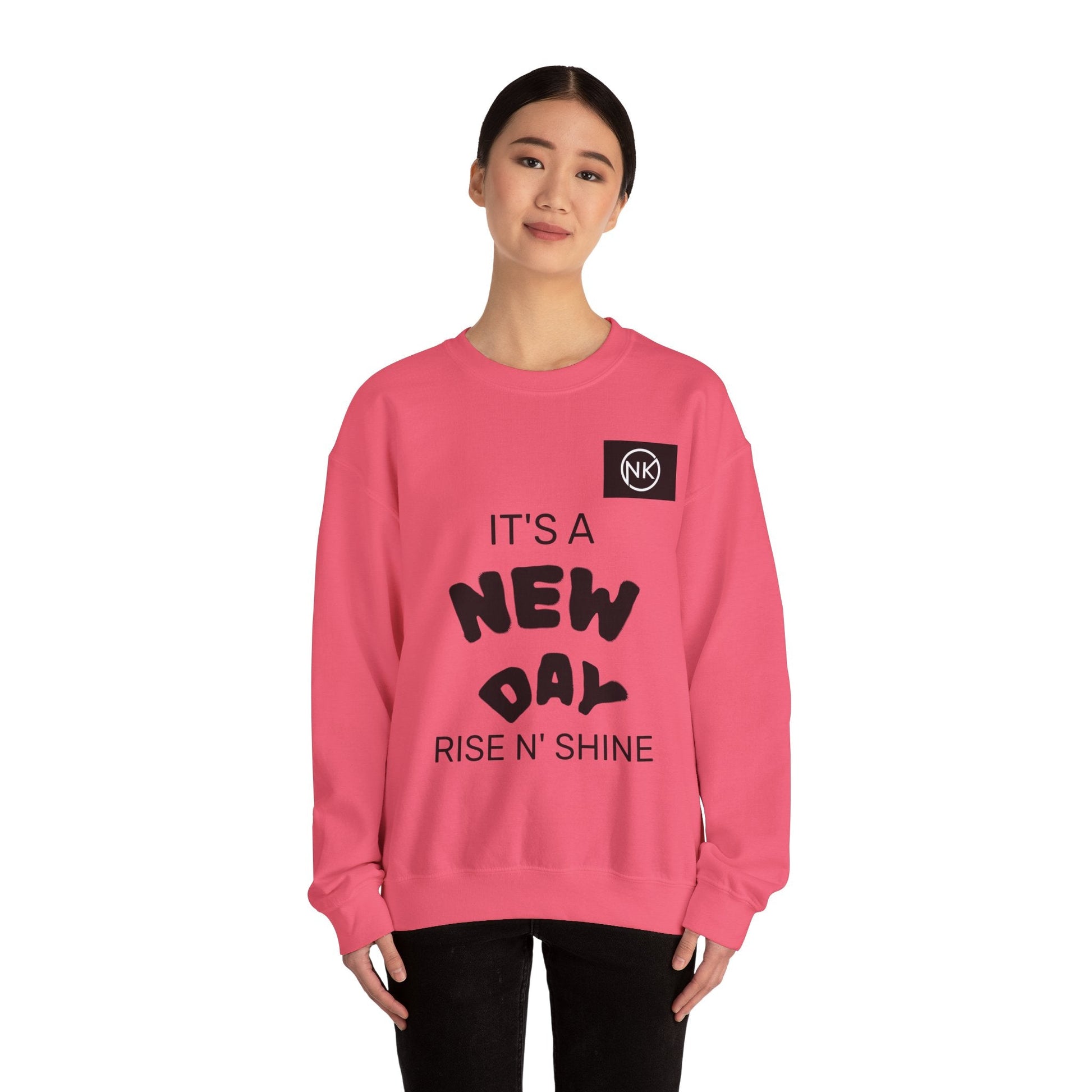 NK Logo Grid Sweatshirt — Monogram Graphic Crewneck Printify