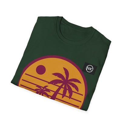 Sunset Palm T-Shirt — Retro Tropical Beach Graphic Tee Printify