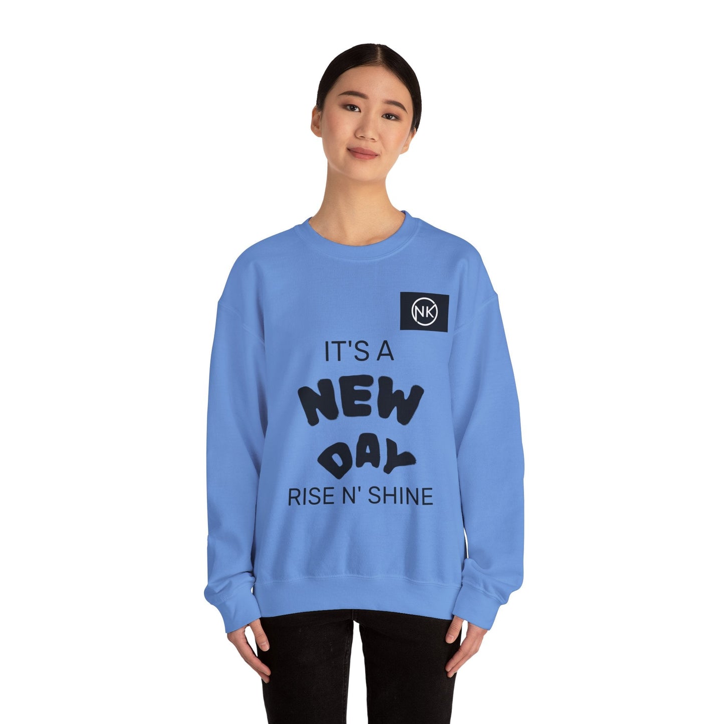 NK Logo Grid Sweatshirt — Monogram Graphic Crewneck Printify