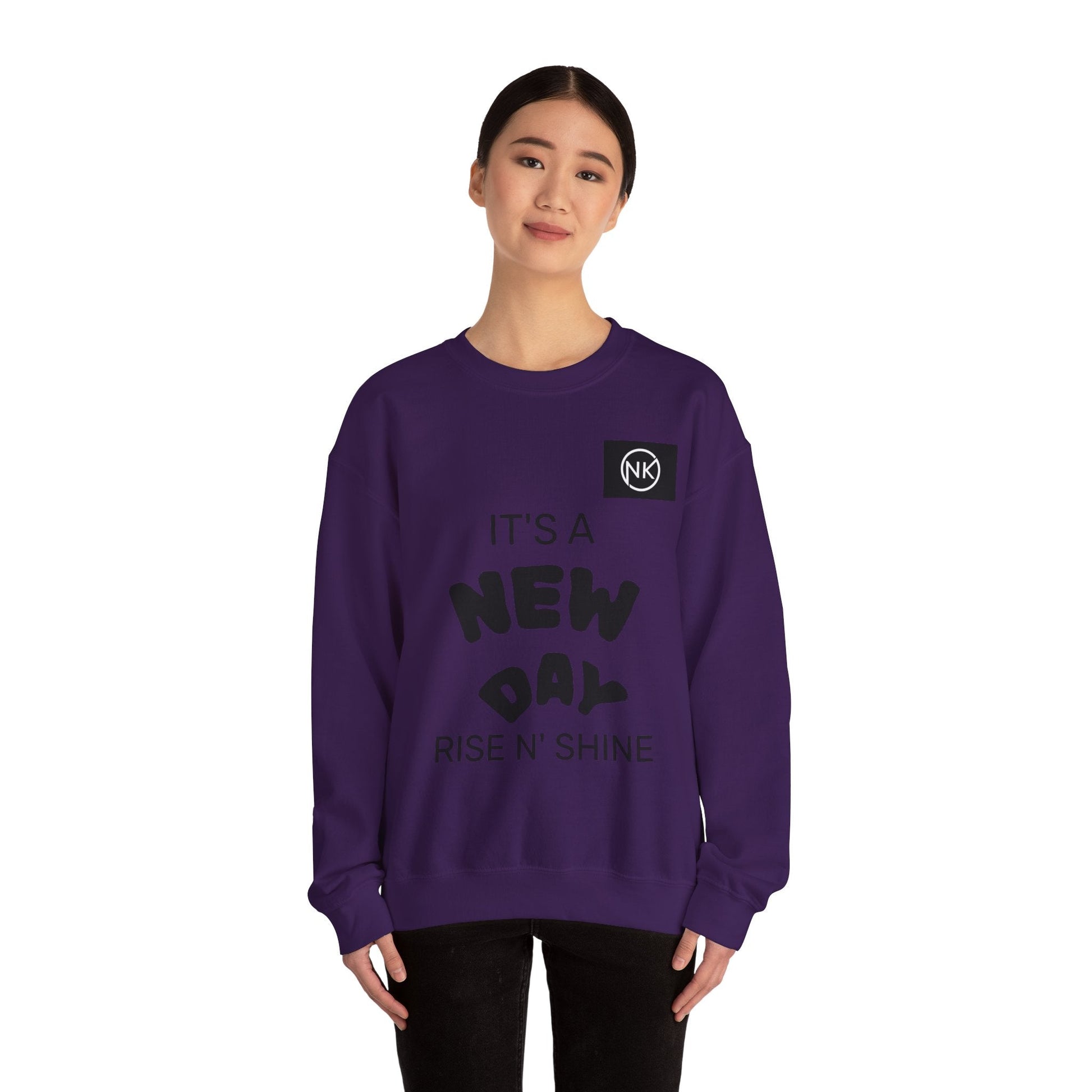 NK Logo Grid Sweatshirt — Monogram Graphic Crewneck Printify