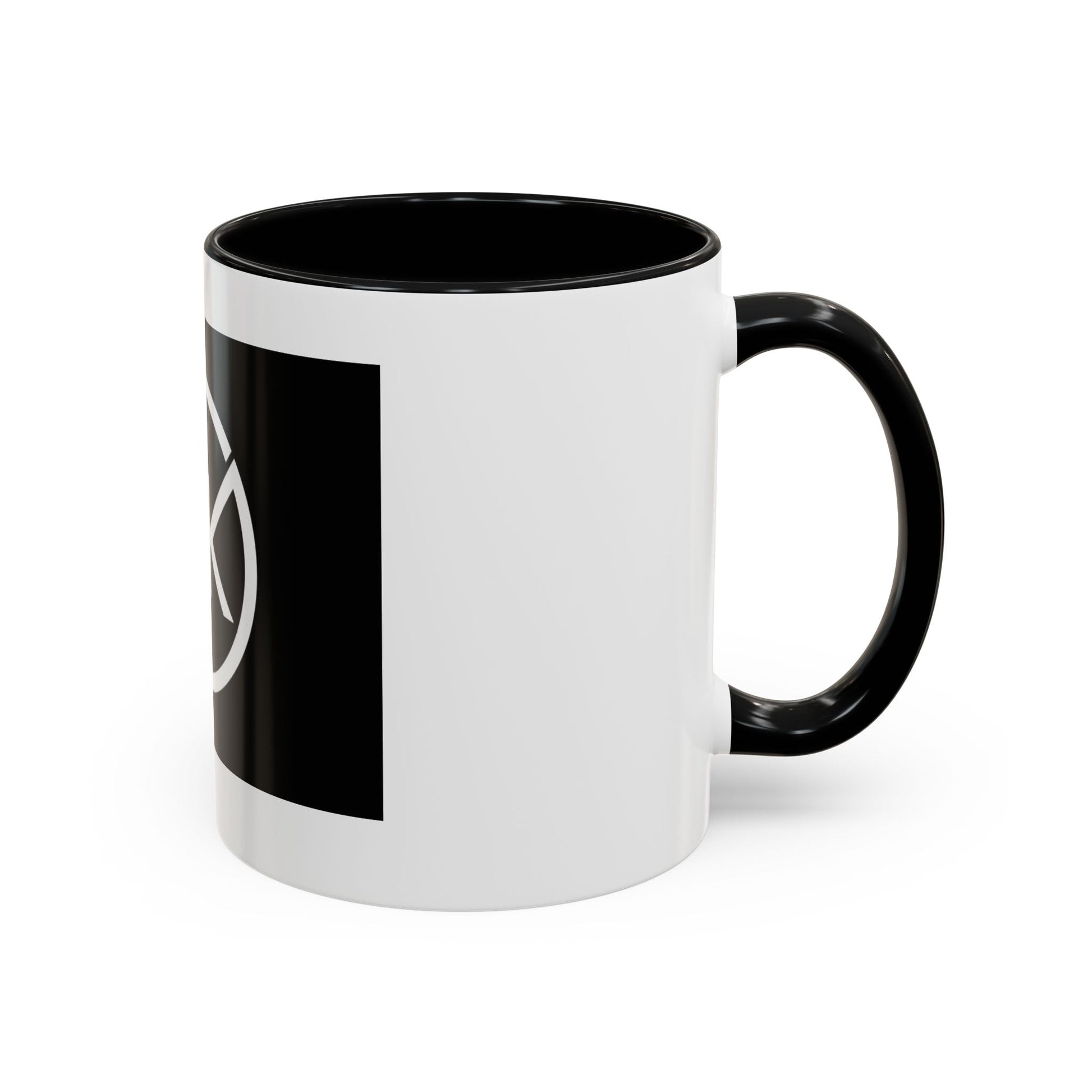 NK Monogram Accent Coffee Mug — Black Logo Ceramic Cup (11/15 oz) Printify