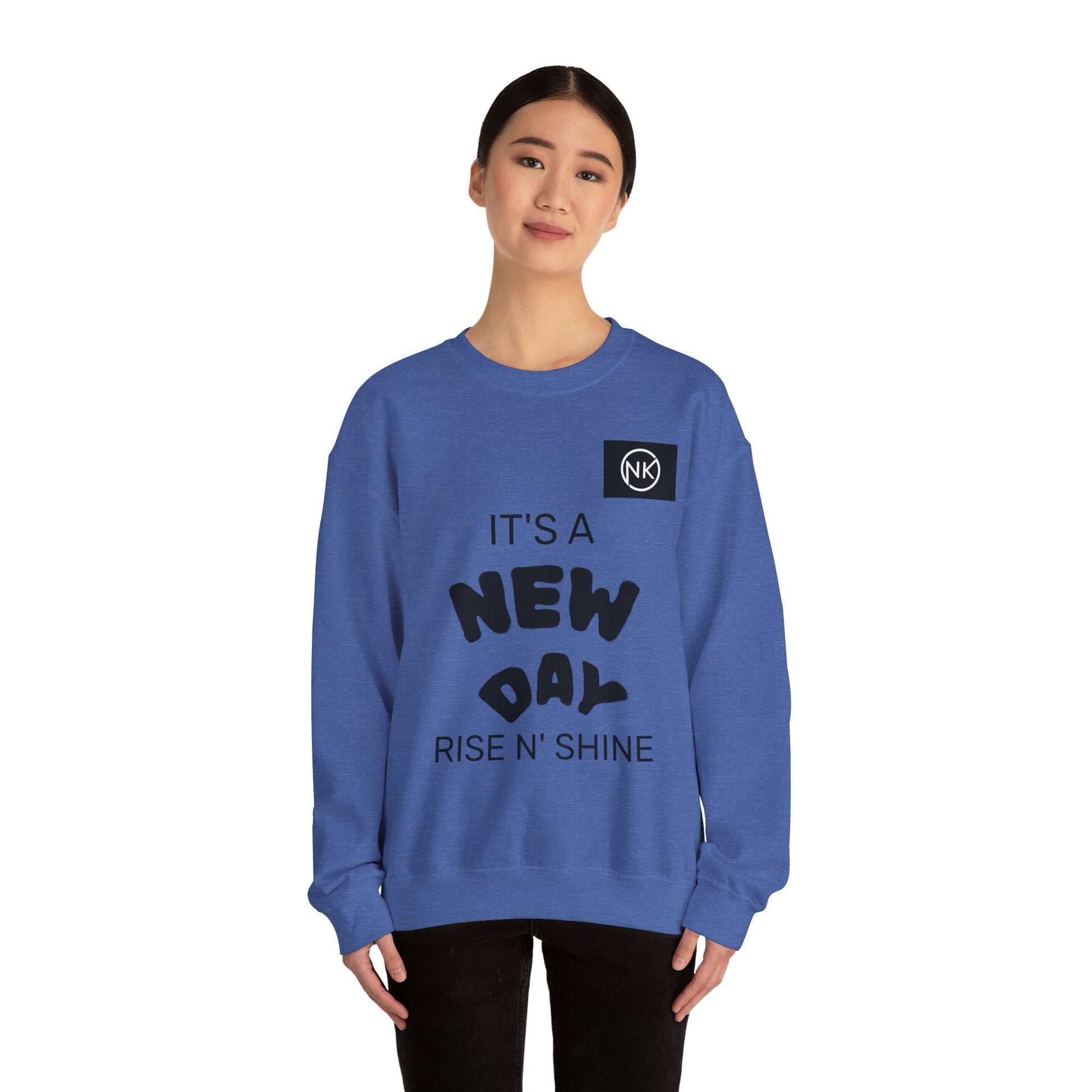 NK Logo Grid Sweatshirt — Monogram Graphic Crewneck Printify