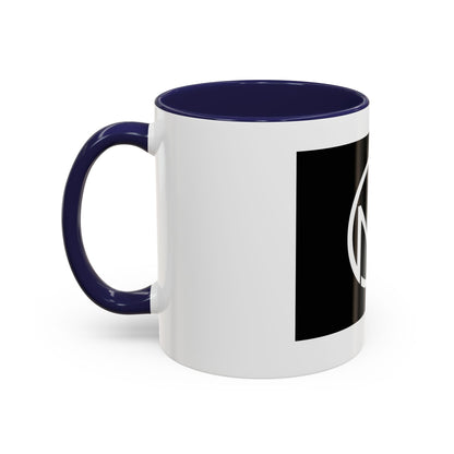 NK Monogram Accent Coffee Mug — Black Logo Ceramic Cup (11/15 oz) Printify