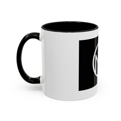 NK Monogram Accent Coffee Mug — Black Logo Ceramic Cup (11/15 oz) Printify