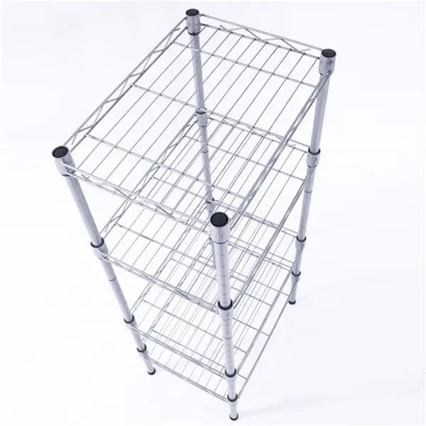 4-Tier Metal Storage Rack – Adjustable Carbon Steel Shelving Unit for Garage, Kitchen & Home, Silver Gray null