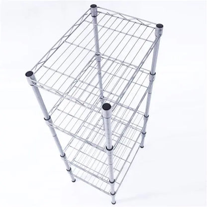 4-Tier Metal Storage Rack – Adjustable Carbon Steel Shelving Unit for Garage, Kitchen & Home, Silver Gray null