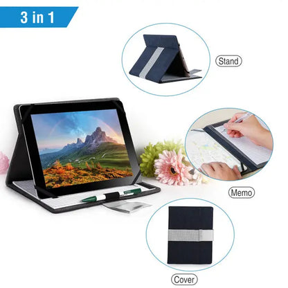 9.7 Inch Tablet Padfolio Case – PU Leather Executive Portfolio with Notepad, Stand & Tablet Sleeve null