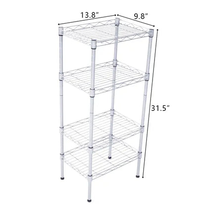 4-Tier Metal Storage Rack – Adjustable Carbon Steel Shelving Unit for Garage, Kitchen & Home, Silver Gray null