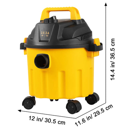 VEVOR 2.6 Gallon Wet Dry Shop Vac – 2.5 HP 3-in-1 Portable Vacuum & Blower with Floor, Car & Upholstery Attachments, ETL Listed null