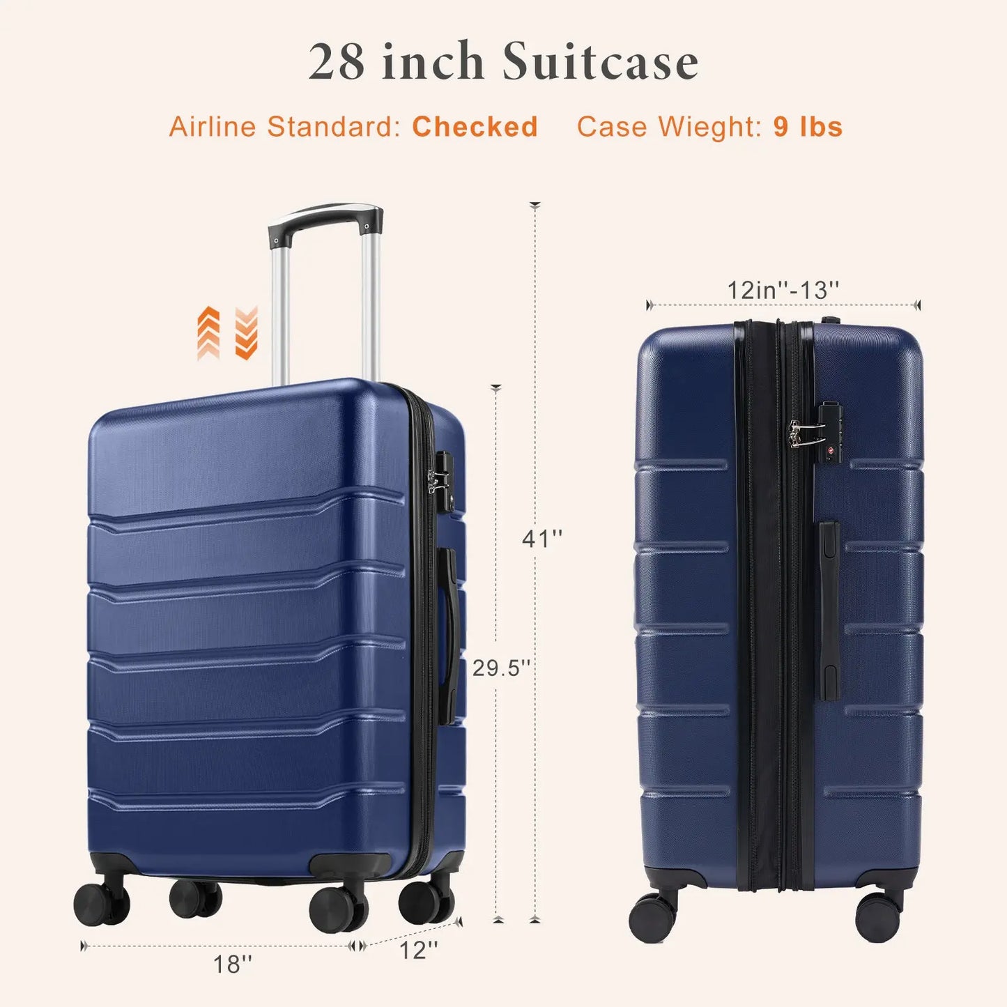Hardshell Carry-On & Checked Luggage Set – 20, 24 & 28 Inch Spinner Suitcase with TSA Lock null