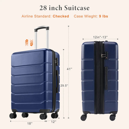 Hardshell Carry-On & Checked Luggage Set – 20, 24 & 28 Inch Spinner Suitcase with TSA Lock null