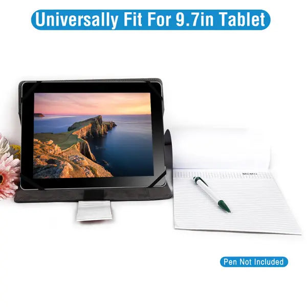 9.7 Inch Tablet Padfolio Case – PU Leather Executive Portfolio with Notepad, Stand & Tablet Sleeve null
